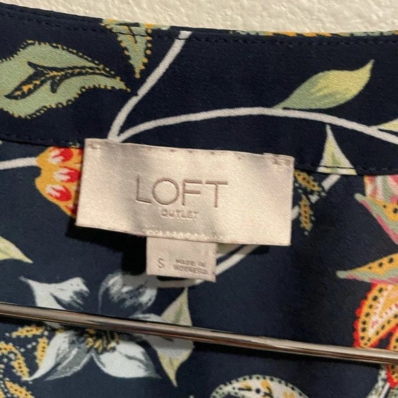 Loft women’s wrap multi color floral blouse boho long sleeve size Small - Picture 5 of 5